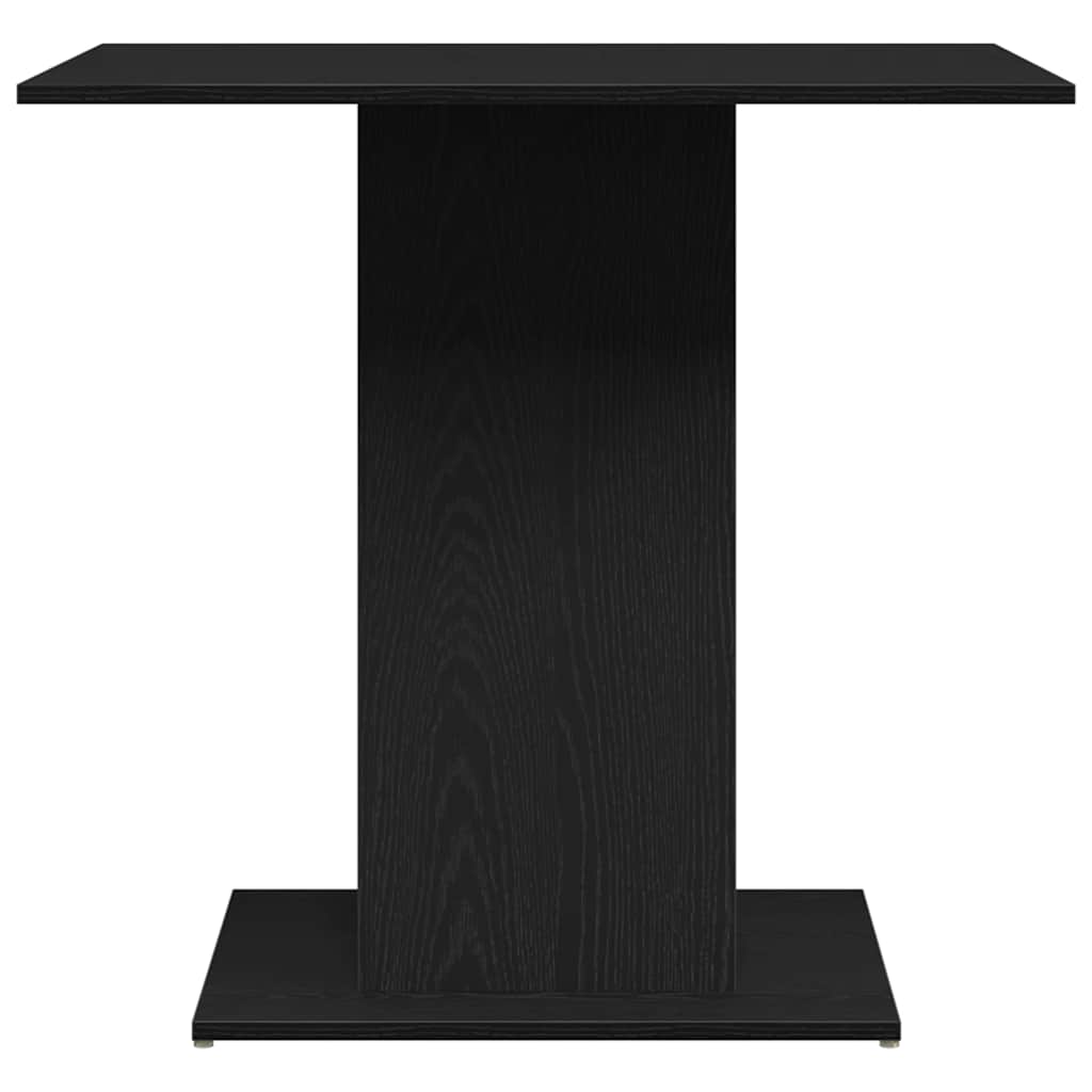 Dining Table Black Oak 80x80x75 cm Engineered Wood